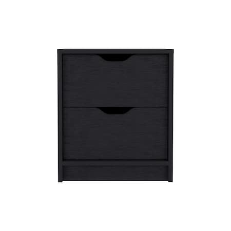 Tuhome Basilea 2 Drawers Nightstand, Pull Out System, Black MLW8971